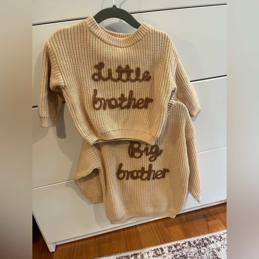 Big Brother + Baby Brother Cable Knit Sweater Bundle